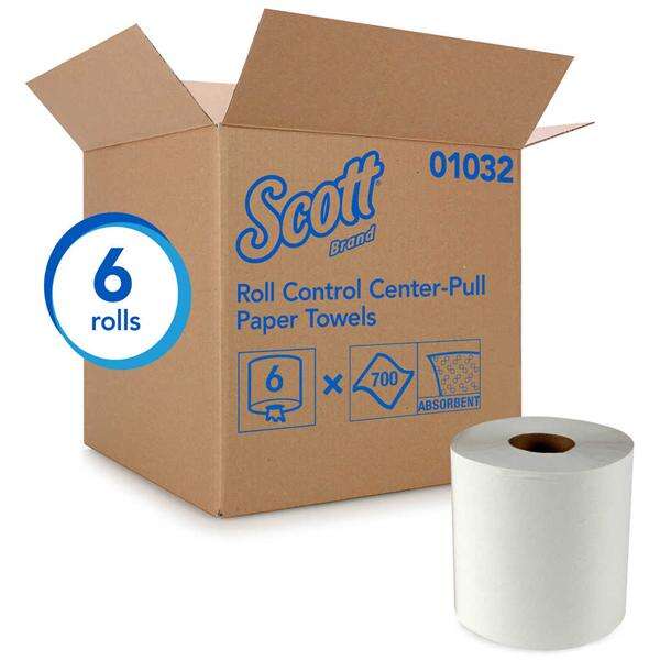 Towel Roll Perforated Scott 1 Ply Paper 8 in x 12 in White 6Rl/Ca